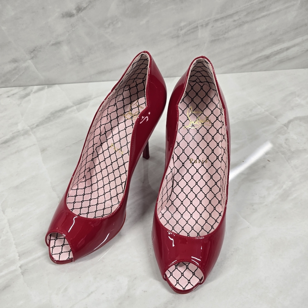 Christian Louboutin Red Peep-Toe Heels